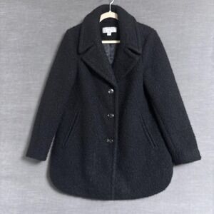 Anne Klein Coat Small Black Boucle‎ Jacket Shacket Fall Winter Classic Casual